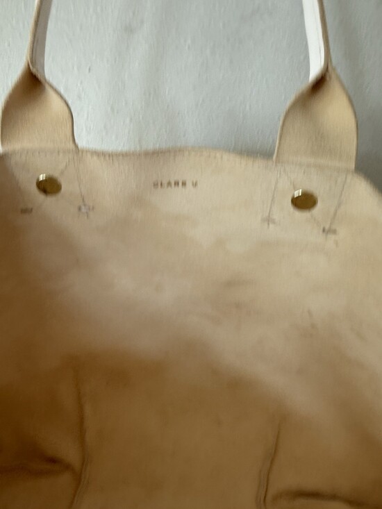 Clare V. Vivier La Tropezienne White Leather Shopper Tote Laptop Work Bag Troupe - Picture 10 of 12